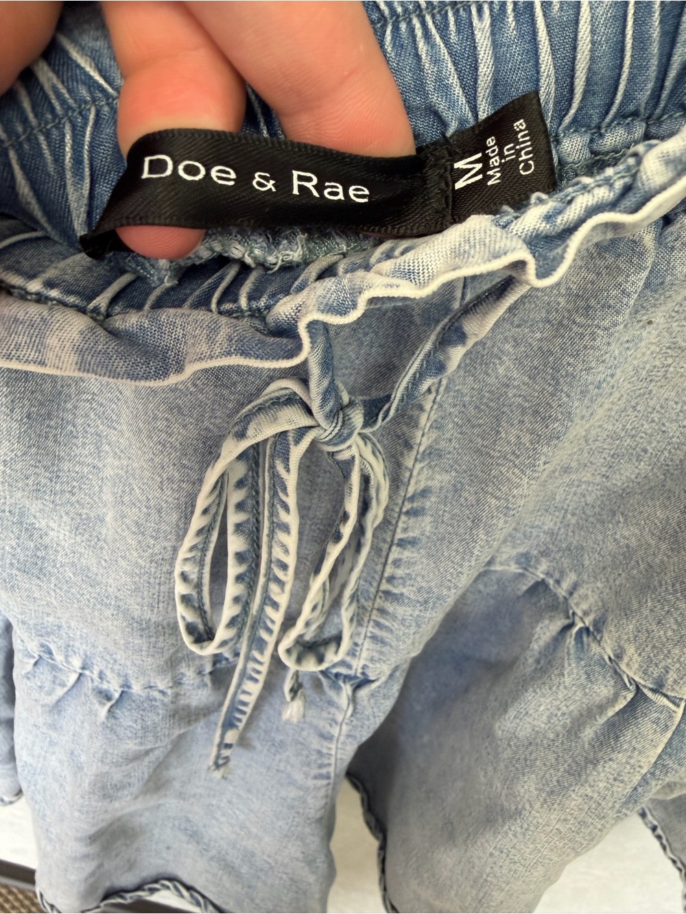 Doe & Rae Light Blue Ruffle Denim Skort - Picture 3 of 3